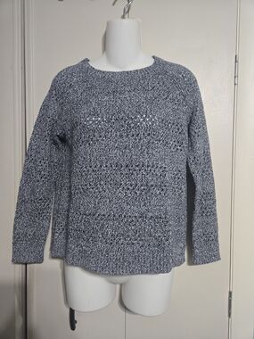 Talbots Heathered Navy Crewneck Sweater